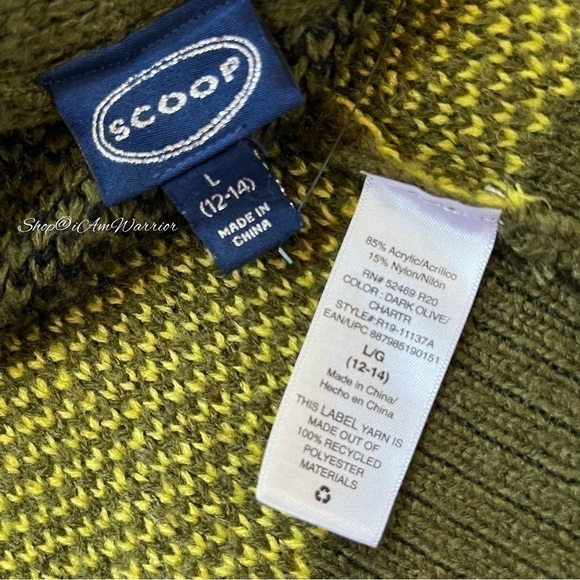 Scoop olive/chartreuse chevron long sweater duster cardigan *shop@iamwarrior - Picture 10 of 11